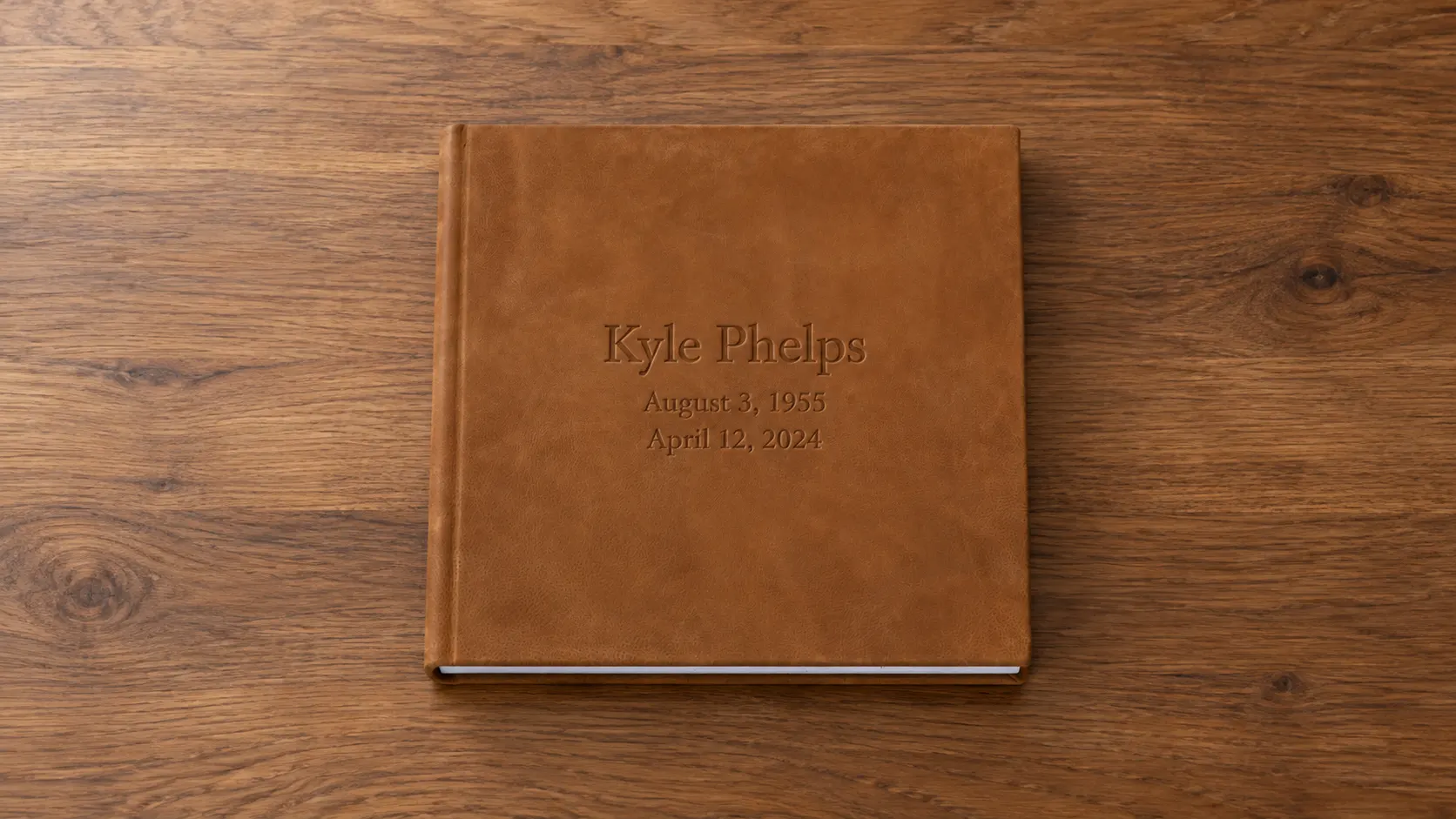 Custom memorial book by KONPOLI: Memorial book with a funeral home sample