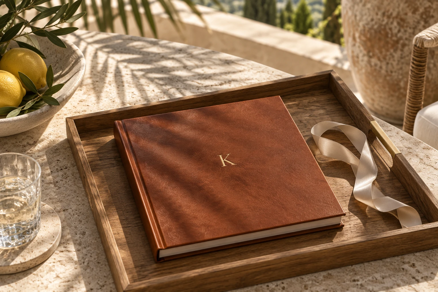 Custom hotel coffee table book by KONPOLI: Guest gift book, debossed cover